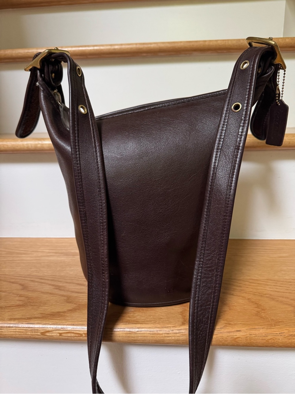 Vintage Coach Helen's Legacy 9953 Mahogany Brown Leather Duffle Bag from Turkey - Picture 12 of 15